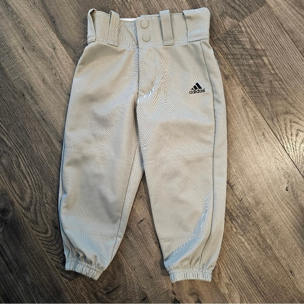 2t Kids Adidas Gray Baseball Uniform Joggers Relaxed Fit Spring Summer Fall Ball - Picture 8 of 8